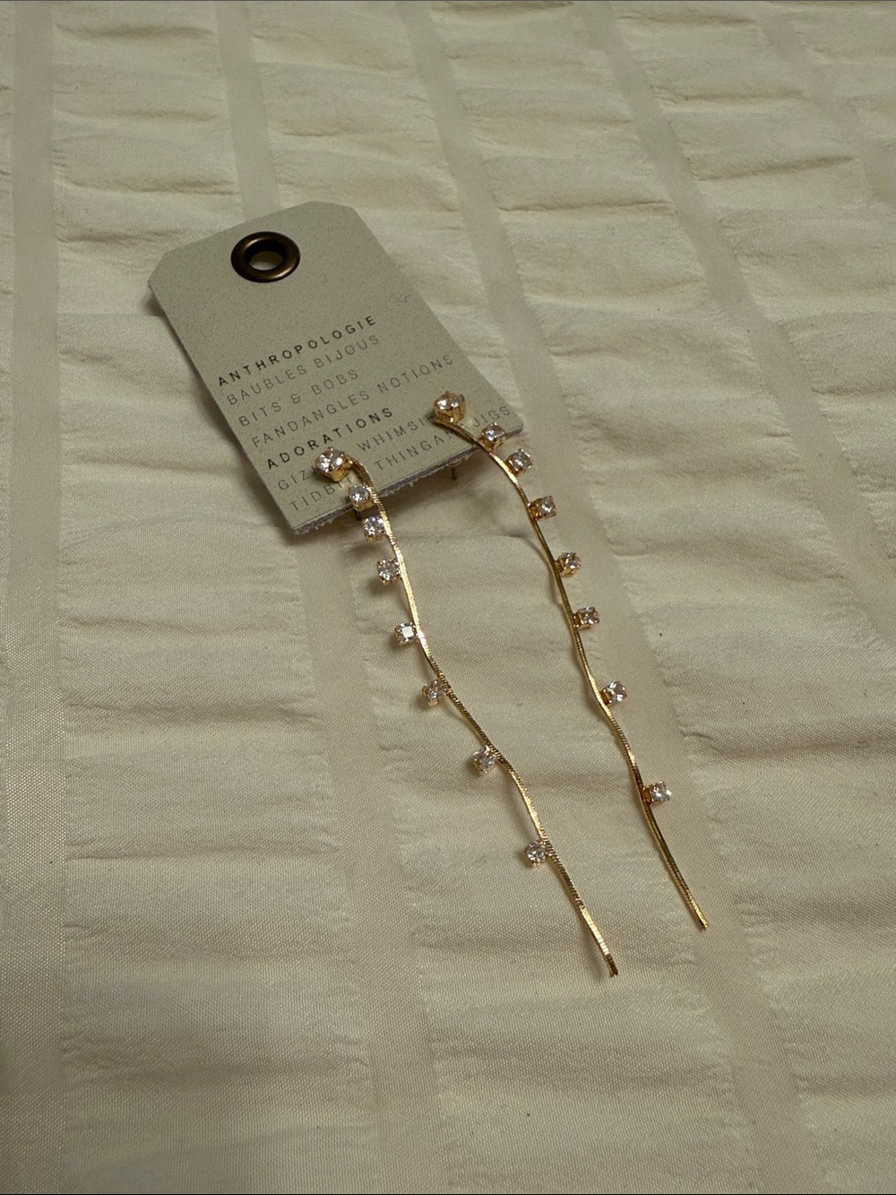 NWT ANTHROPOLOGIE THREADER EARRINGS